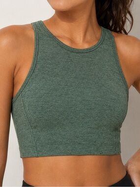 Outdoor Voices High Neck Longline Sports Bra Sage Green XS EUC